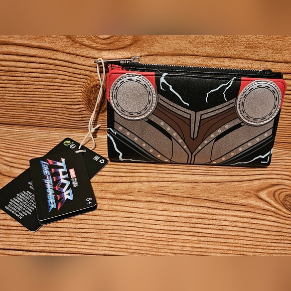Loungefly Marvel Disney Thor love and thunder glows in dark wallet NWT - Picture 2 of 6